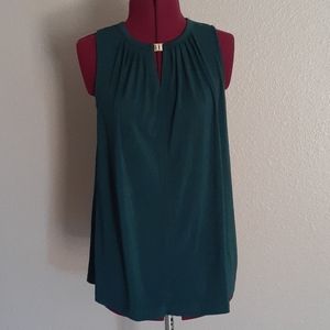 Green Summer Pleated Avon Blouse Tank